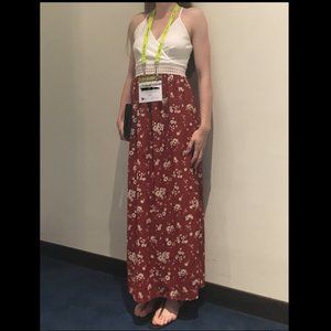 Streetwear Society floral maxi dress with lace, excellent condition, size M.